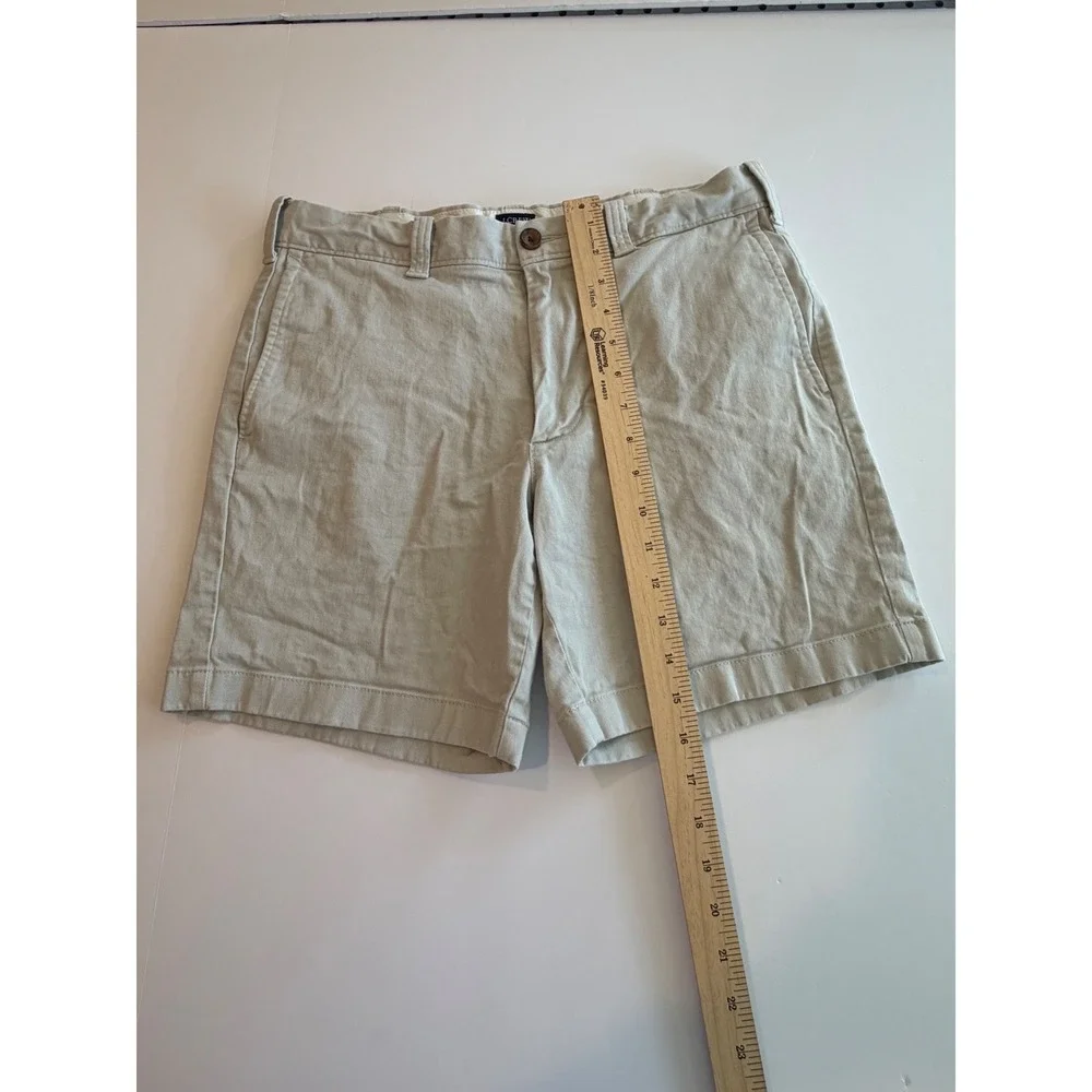 J.Crew Womens Chino Shorts Beige 7 Inch Inseam Size 31 Stretch Cotton Twill‎